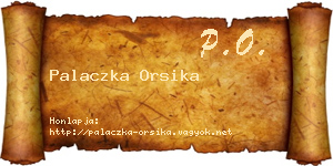 Palaczka Orsika névjegykártya